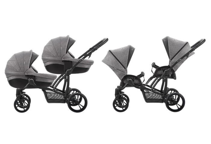 Bebetto 42 Comfort Коляска для двойни 2 в 1 Черная рама