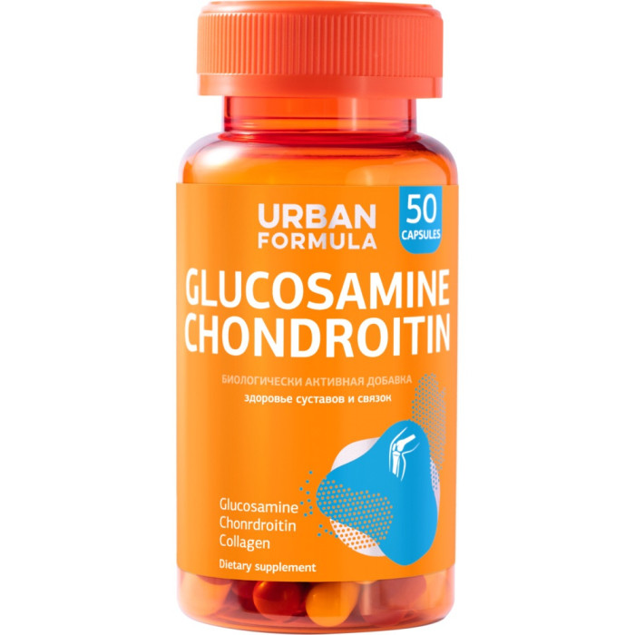 

Urban Formula Комплекс для суставов и связок Glucosamine Chondroitin 50 капсул, Комплекс для суставов и связок Glucosamine Chondroitin 50 капсул