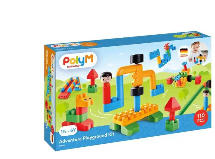 Конструктор PolyM детский Площадка приключений 110 элементов конструктор polym детский рай динозавров 200 элементов