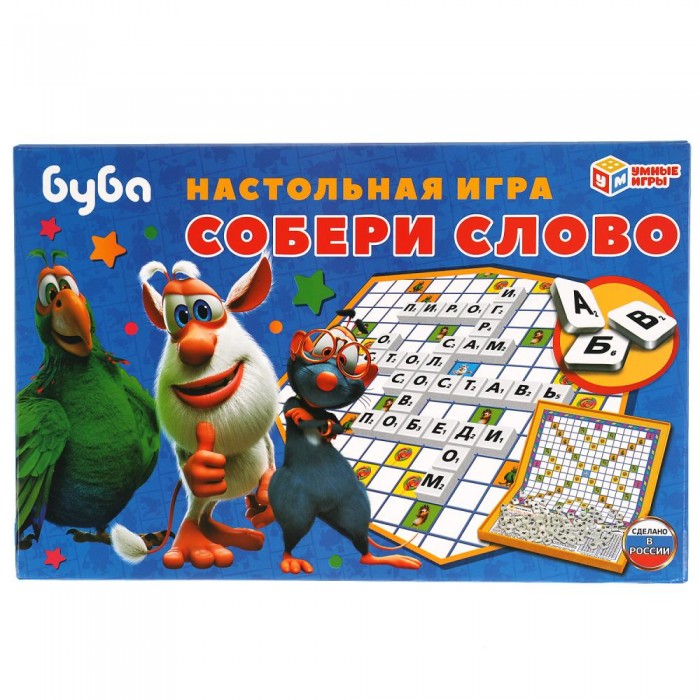 

Умные игры Развивающая настольная игра Буба Собери слово, Развивающая настольная игра Буба Собери слово
