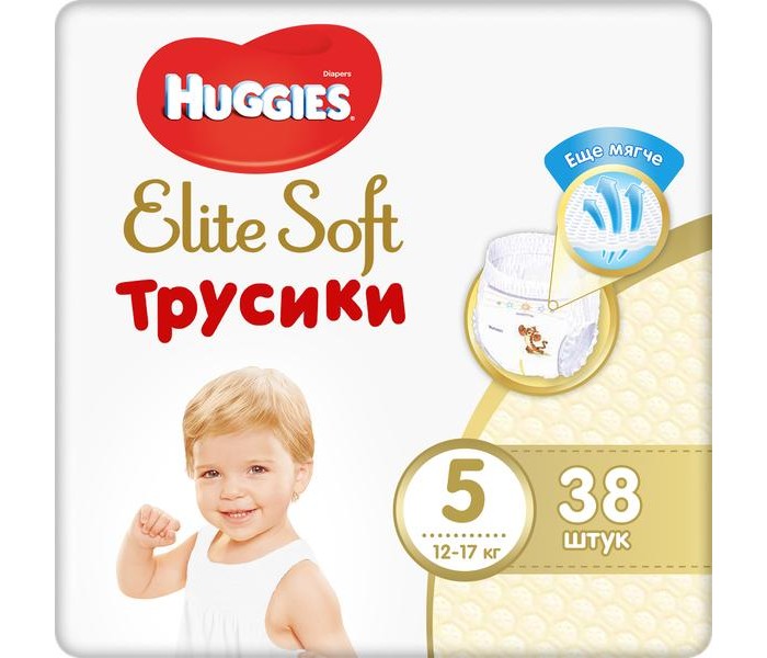  Huggies Подгузники-трусики Elite Soft 5 (12-17 кг) 38 шт.