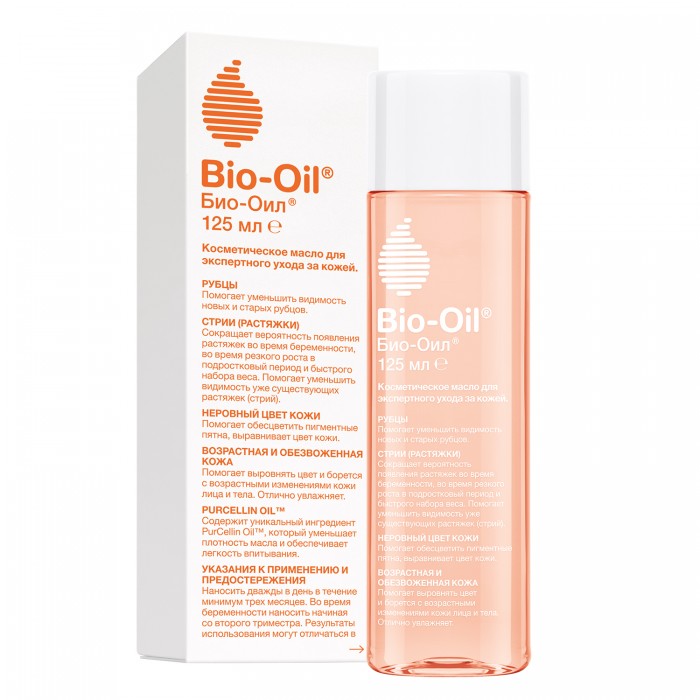 Bio-Oil Масло косметическое от шрамов растяжек неровного тона 125 мл bio oil натуральное масло косметическое от шрамов растяжек неровного тона 60мл