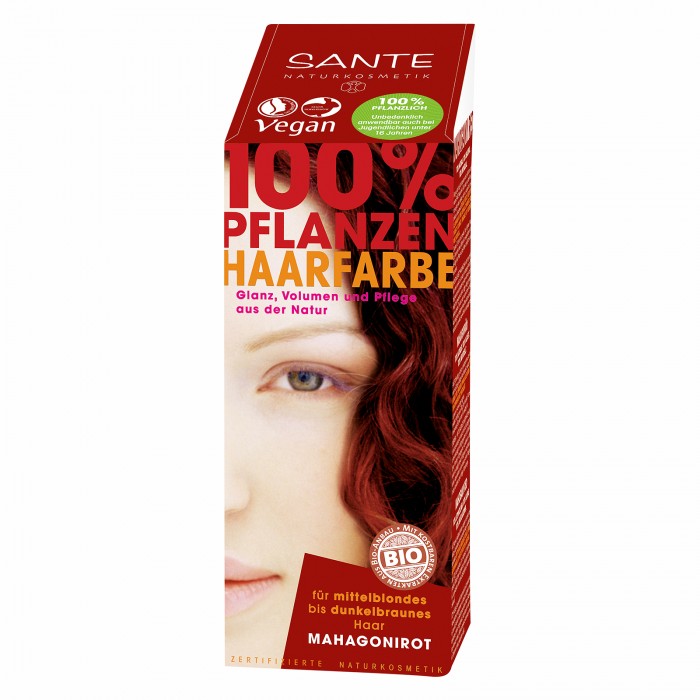 фото Sante растительная краска для волос махагон 100 г