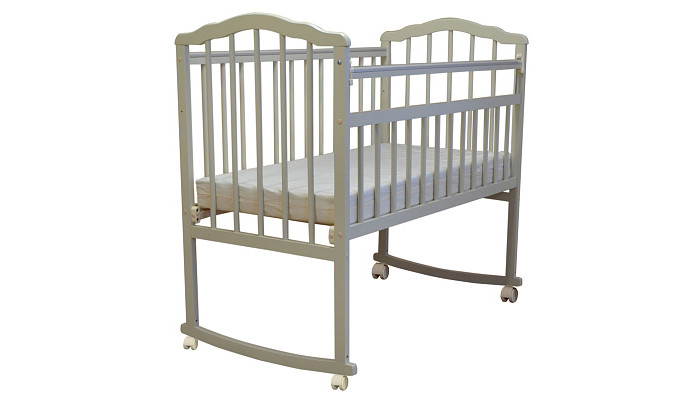 Детская кроватка Массив Гном 2 колесо-качалка