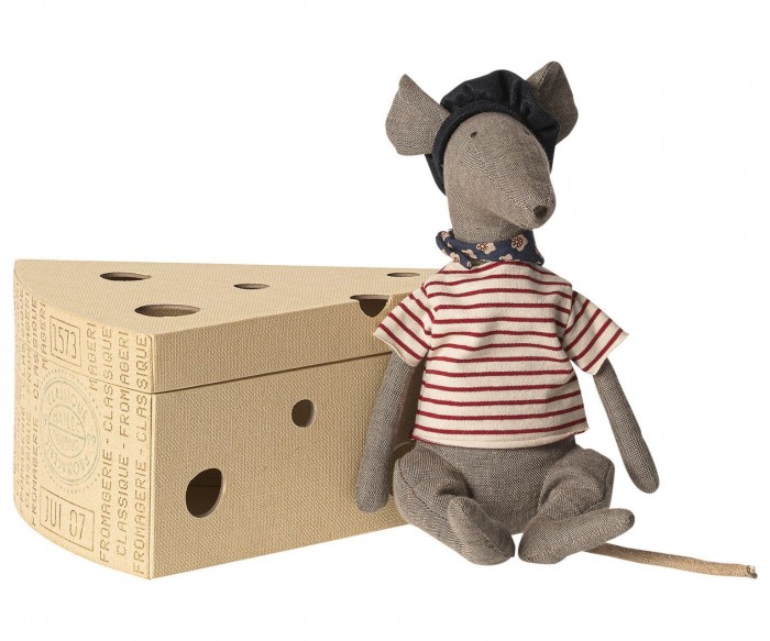 Мягкие игрушки Maileg Крыса в сырной коробке 25 см мягкие игрушки maileg мишка тедди папа 25 см