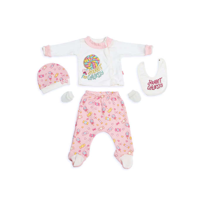 Комплекты детской одежды Agucuk Комплект для новорожденного Конфетка (5 предметов)
