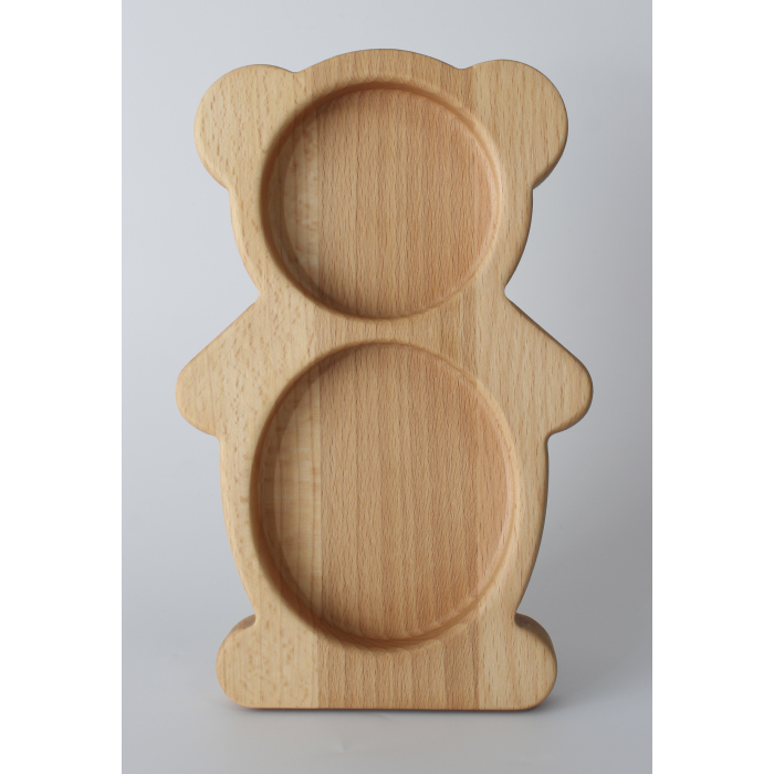Another Wood & accessories Тарелочка секционная деревянная в форме Мишки
