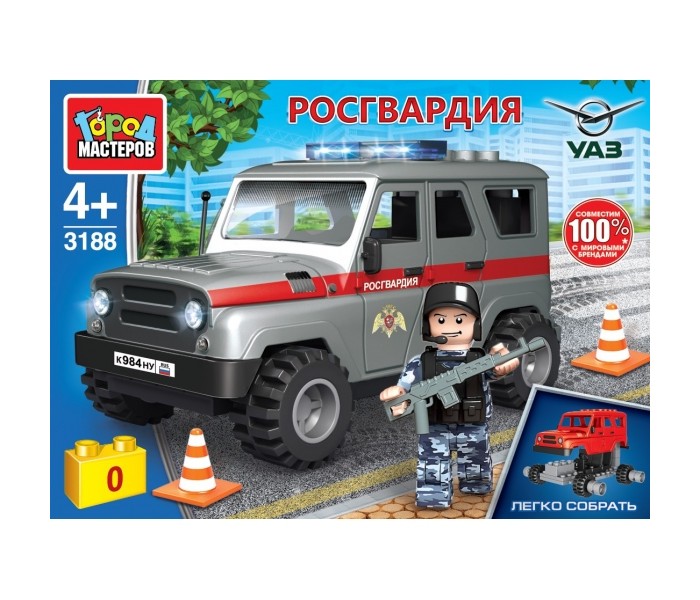 

Конструктор Город мастеров Uaz hunter росгвардия (52 детали), Uaz hunter росгвардия (52 детали)