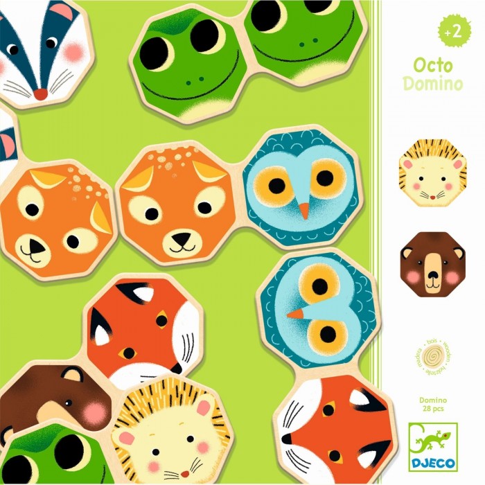 

Деревянная игрушка Djeco Домино Мордочки 2 в 1, Домино Мордочки 2 в 1