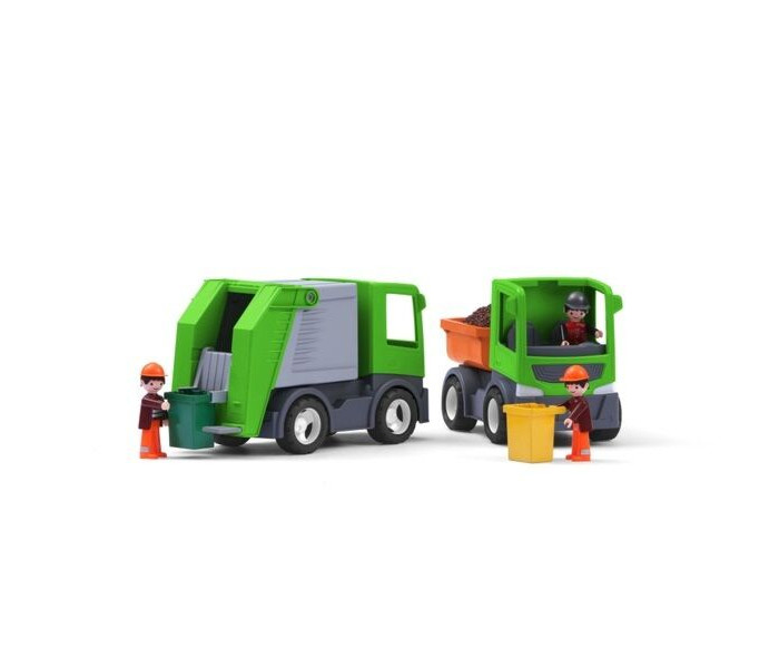 Машины Multigo Мусоровоз со сменными кузовами машины multigo грузовик со строительной платформой и кубиками