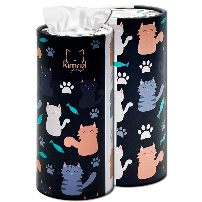 Салфетки бумажные в тубе Double Cat 2 слоя 50 шт. 2 упаковки Kimrik ...