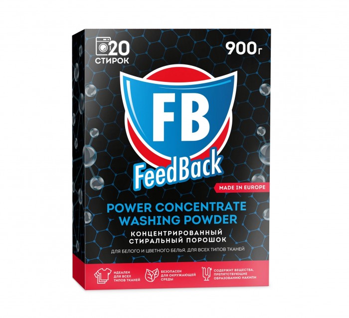 Бытовая химия Feed Back Концентрированный стиральный порошок Power Concentrate Washing Powder 900 г