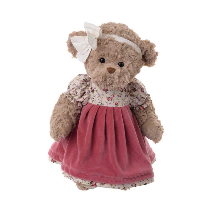 Мягкая игрушка Bukowski design Плюшевый мишка Novalie в темно-розовом платье 50 см