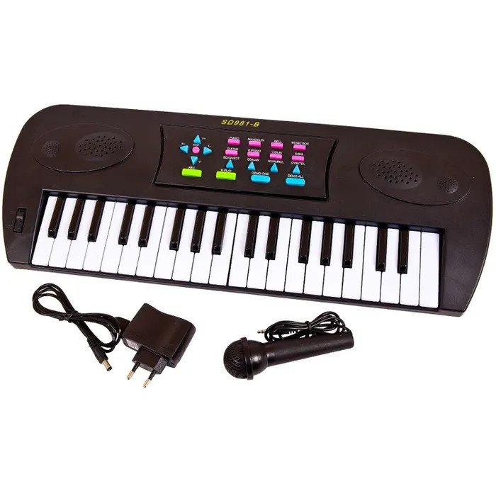 Музыкальные инструменты ABtoys Синтезатор с микрофоном и адаптером (37 клавиш)