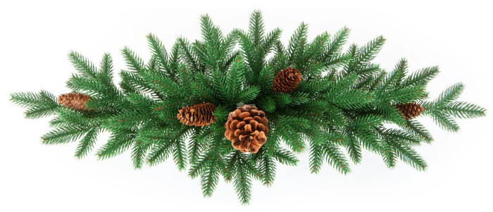 Новогодние украшения Crystal Trees Сваг Моника с шишками длина 75 см