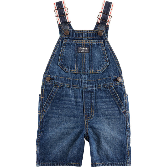 

OshKosh B'gosh Полукомбинезон для мальчика джинсовый короткий, Полукомбинезон для мальчика джинсовый короткий
