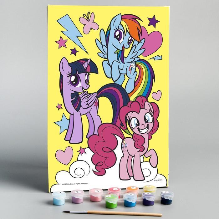 Hasbro Картина по номерам My Little Pony Друзья 20х30 см 5199071 - фото 1