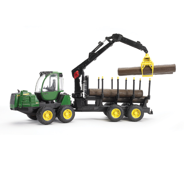 

Bruder Трактор John Deere 1210E с прицепом с манипулятором и брёвнами, Трактор John Deere 1210E с прицепом с манипулятором и брёвнами