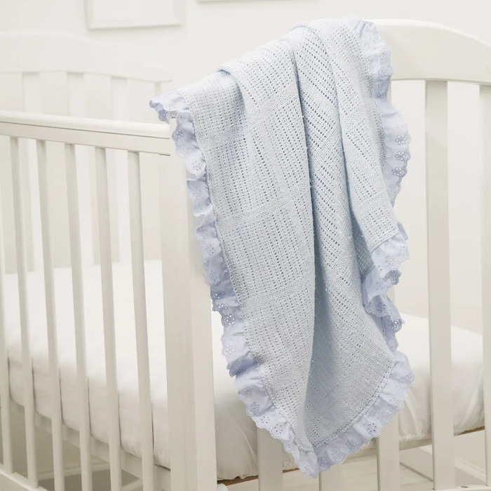 Одеяло Baby Nice (ОТК) вязаное с рюшами 80х100 см