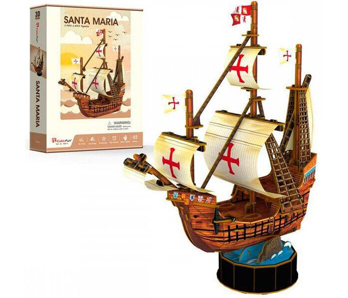 CubicFun 3D пазл Корабль Санта-Мария 93 детали cubicfun 3d пазл биг бен великобритания
