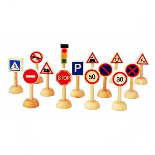 фото Деревянная игрушка plan toys набор дорожные знаки