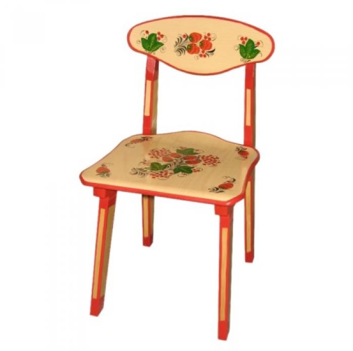Детские столы и стулья Хохлома Стул детский с художественной росписью ягода/цветок