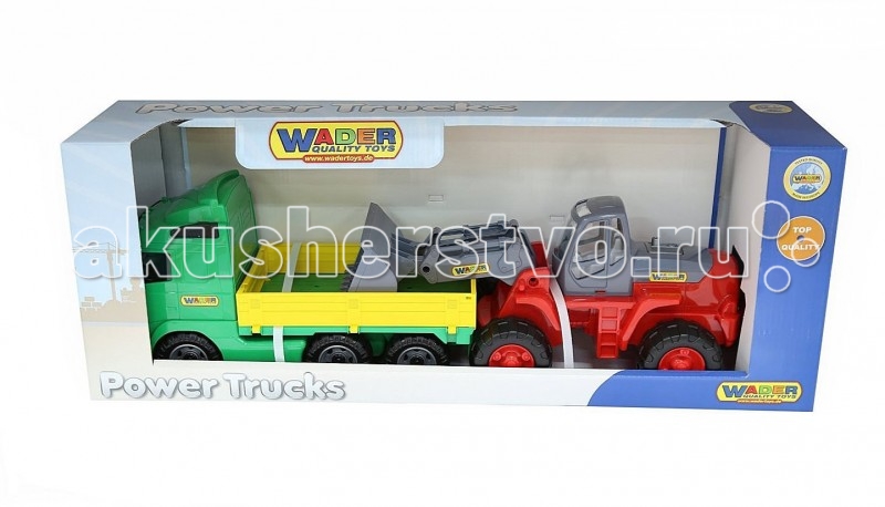 Wader Автомобиль бортовой + трактор-погрузчик wader констрак автомобиль трейлер и базик погрузчик
