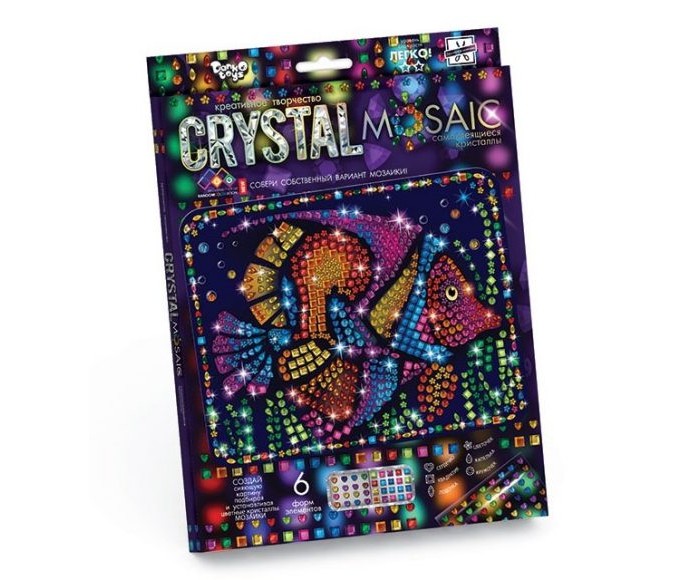 Картины своими руками Danko Toys Набор креативного творчества Crystal Mosaic Рыбка набор креативного творчества crystal mosaic кот с бабочкой
