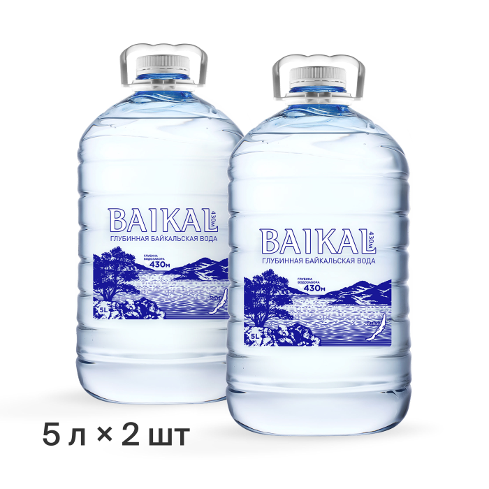 Питьевая и минеральная вода Baikal430 Глубинная байкальская вода 5 л 2 шт.