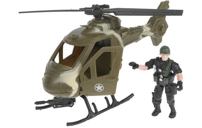 цена Игровые фигурки Играем вместе Набор военных солдатиков с вертолетом