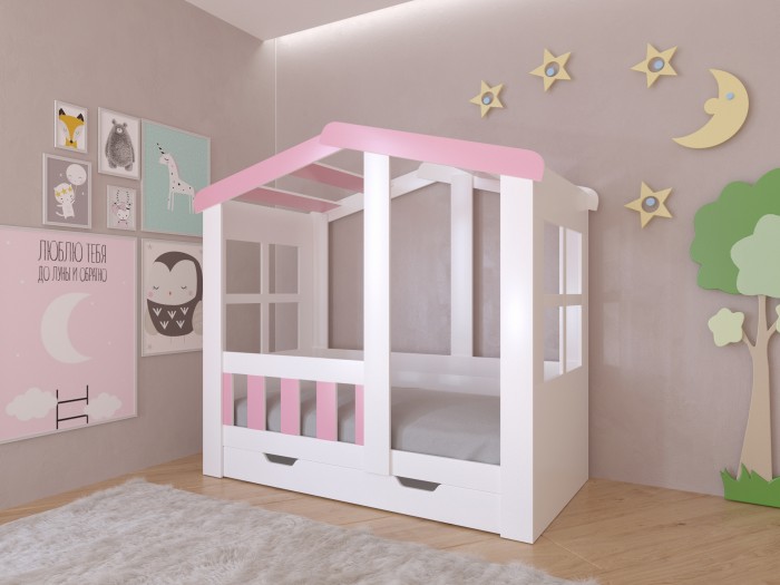 Кровати для подростков РВ-Мебель Астра домик с ящиком