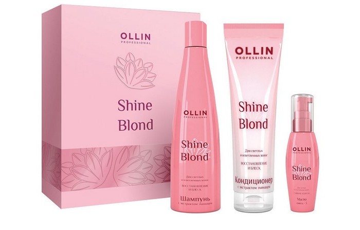 Ollin Professional Shine Blond Набор Шампунь 300 мл + Кондиционер 250 мл + Масло 50 мл