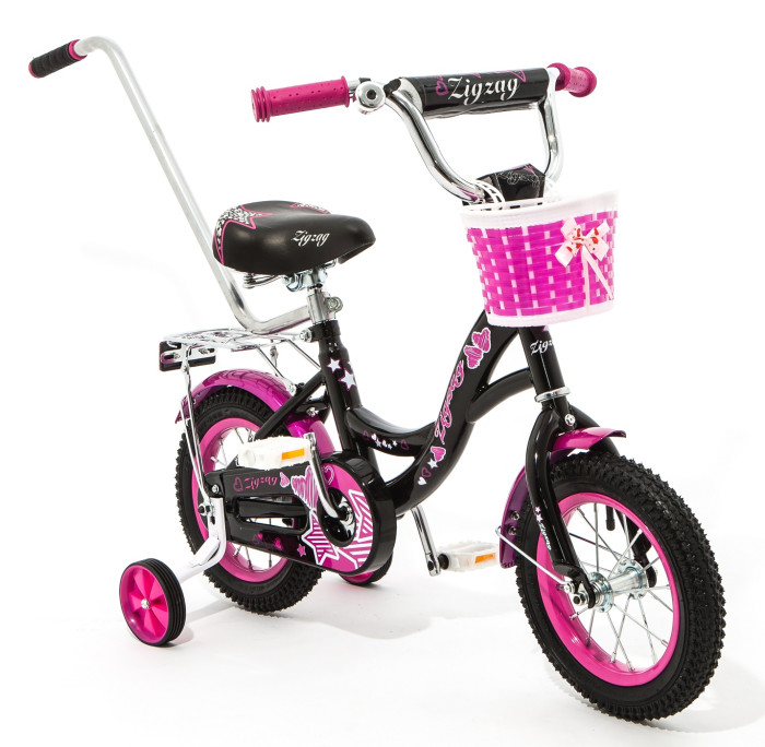 Двухколесные велосипеды, Велосипед двухколесный Zigzag Girl 12 с ручкой  - купить