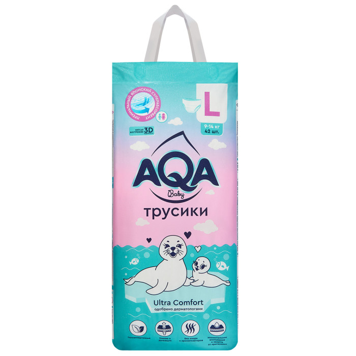  AQA baby Подгузники-трусики Ultra Comfort L (9-14 кг) 42 шт.