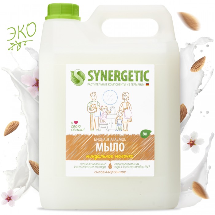  Synergetic Мыло жидкое Миндальное молочко 5 л