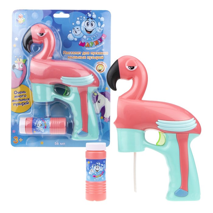 1 Toy Мы-шарики Пистолет с мыльными пузырями Фламинго 56 мл