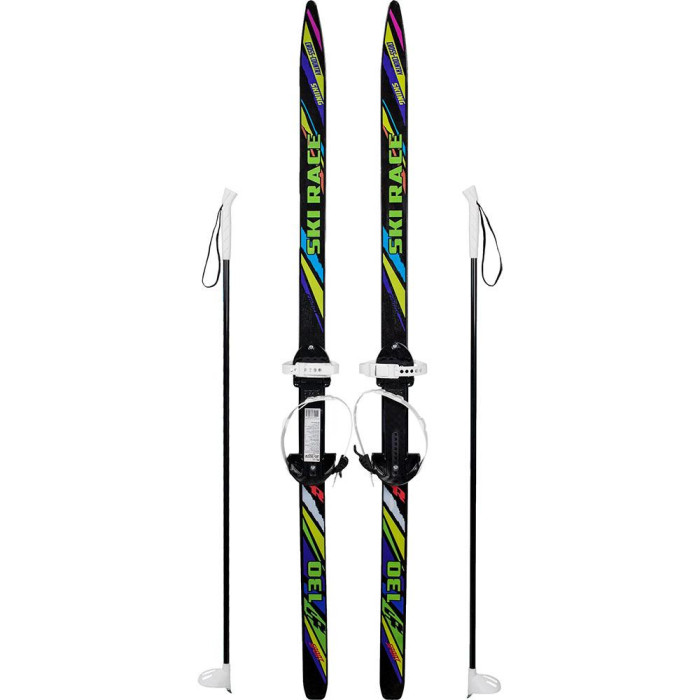 Лыжи Тяни-Толкай Лыжи подростковые Ski Race с палками 130 см