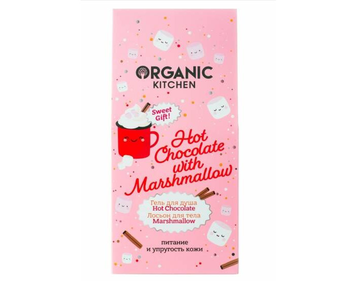 фото Organic kitchen набор подарочный hot chocolate with marshmallow 170 мл+гель для душа 170 мл