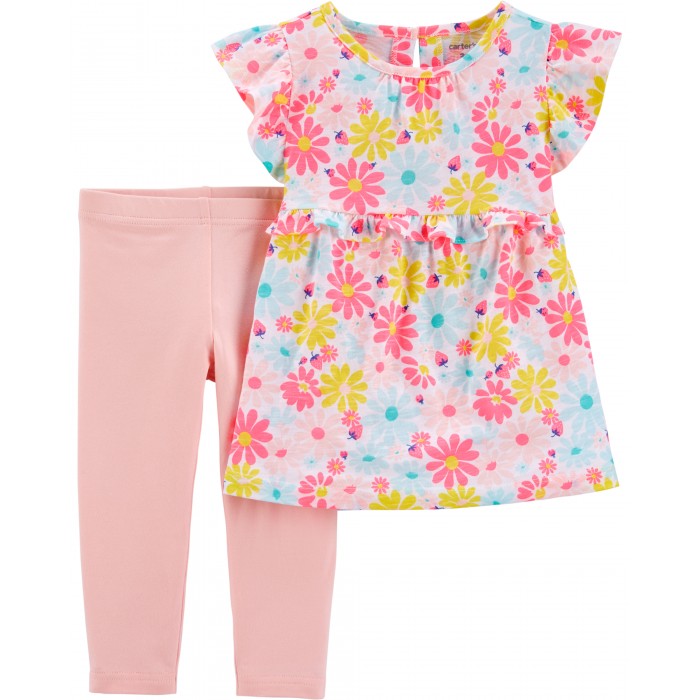 Комплекты детской одежды Carter's Комплект для девочки брюки и туника 1H328110 комплекты детской одежды mini world комплект для девочки боди и брюки mw16460 2