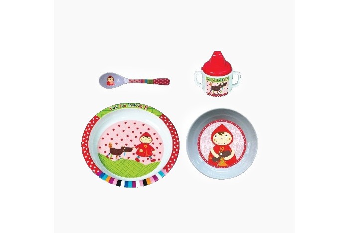 музыкальная игрушка ebulobo волчонок в шляпе Посуда Ebulobo Набор посуды 4 предмета Красная шапочка