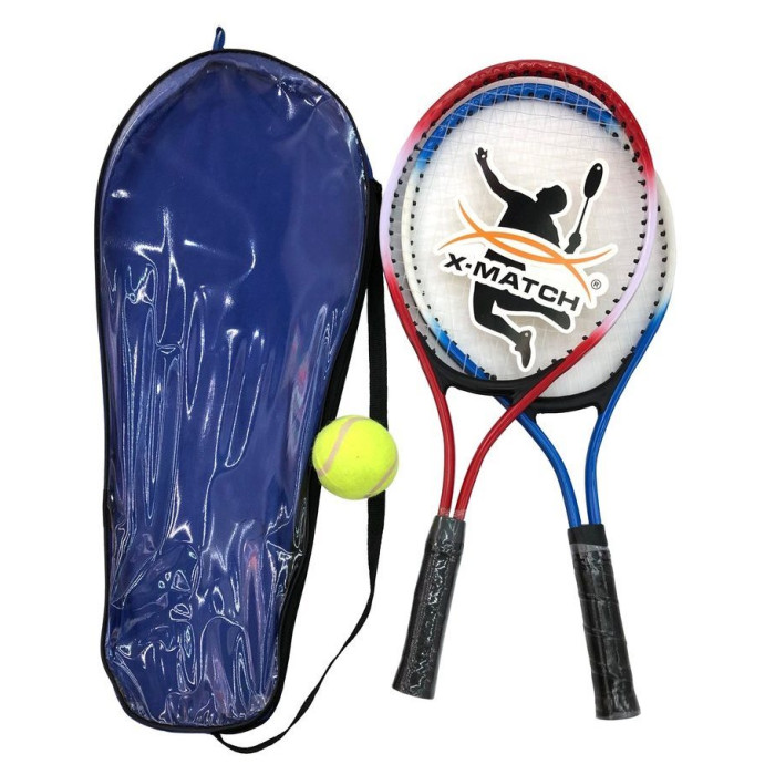 X-Match Ракетки для большого тенниса 2 шт. и мяч мячи для большого тенниса swidon 909 3 штуки в тубе e29380
