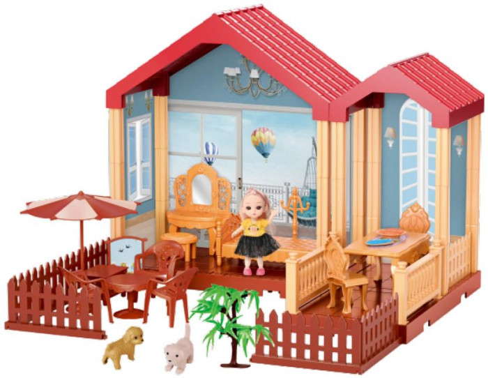 Кукольные домики и мебель Sharktoys Сборный кукольный домик 1 этаж (2 комнаты) цена и фото