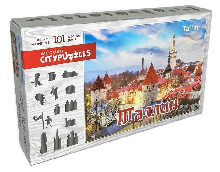 Нескучные Игры Деревянный пазл Citypuzzles Таллин пазл конструктор деревянный карта мира мини