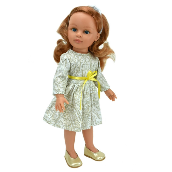 Куклы и одежда для кукол Lamagik S.L. Кукла Нина в белом платье с жёлтым пояском 33 см