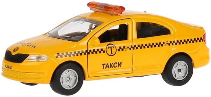 Технопарк Машина металлическая Skoda Rapid Такси 12 см