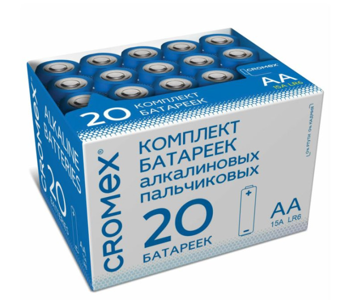 Cromex Батарейки алкалиновые АА (LR6, 15А) 20 шт.