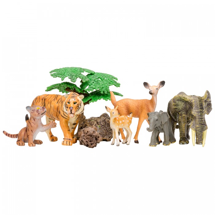Игровые фигурки Masai Mara Набор фигурок Мир диких животных (6 фигурок животных и 3 аксессуаров)