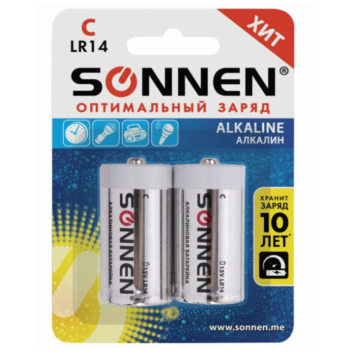 

Sonnen Батарейки Alkaline С (LR14, 14А) алкалиновые 2 шт., Батарейки Alkaline С (LR14, 14А) алкалиновые 2 шт.