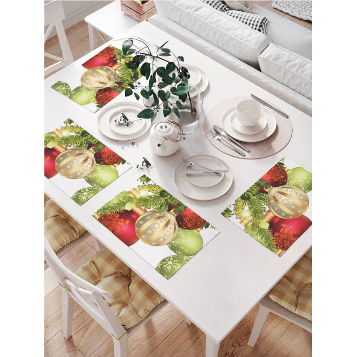 

JoyArty Комплект тканевых салфеток Новогодний блеск 46x32 см 4 шт., Комплект тканевых салфеток Новогодний блеск 46x32 см 4 шт.
