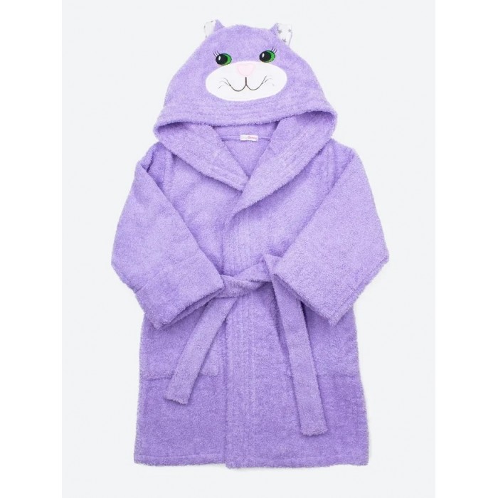 цена Домашняя одежда BabyBunny Детский махровый банный халат с вышивкой Кошечка